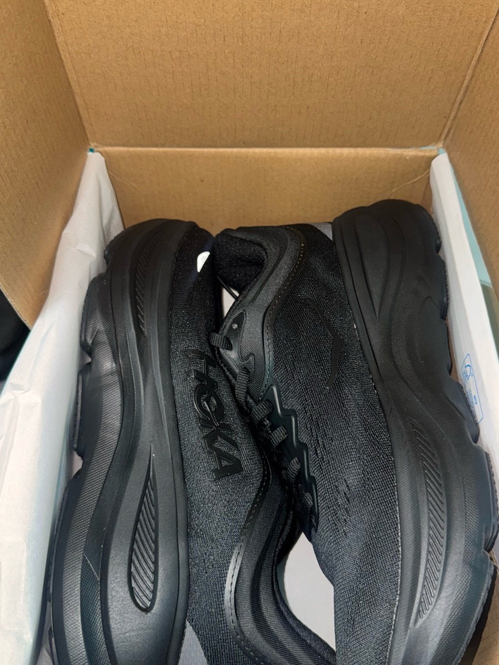 HOKA Bondi 9 Wide Black Men’s Size 8D Running Walking Shoes New in Box - Picture 6 of 6